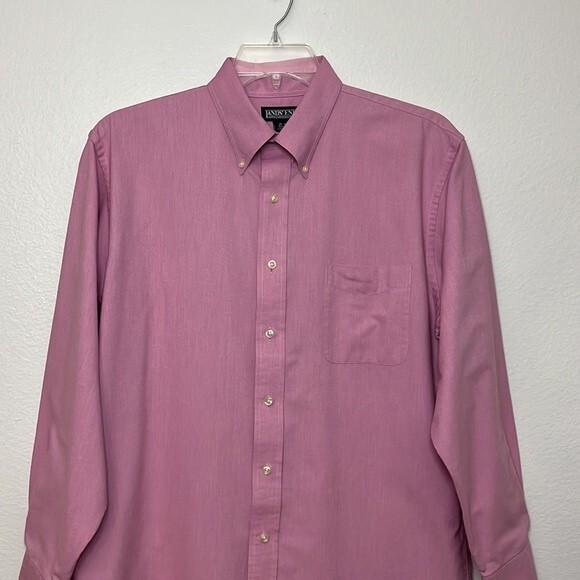 Lands’ End Direct Merchant’s Men’s Rose/Pink Dress Shirt 16-33 - Picture 4 of 10